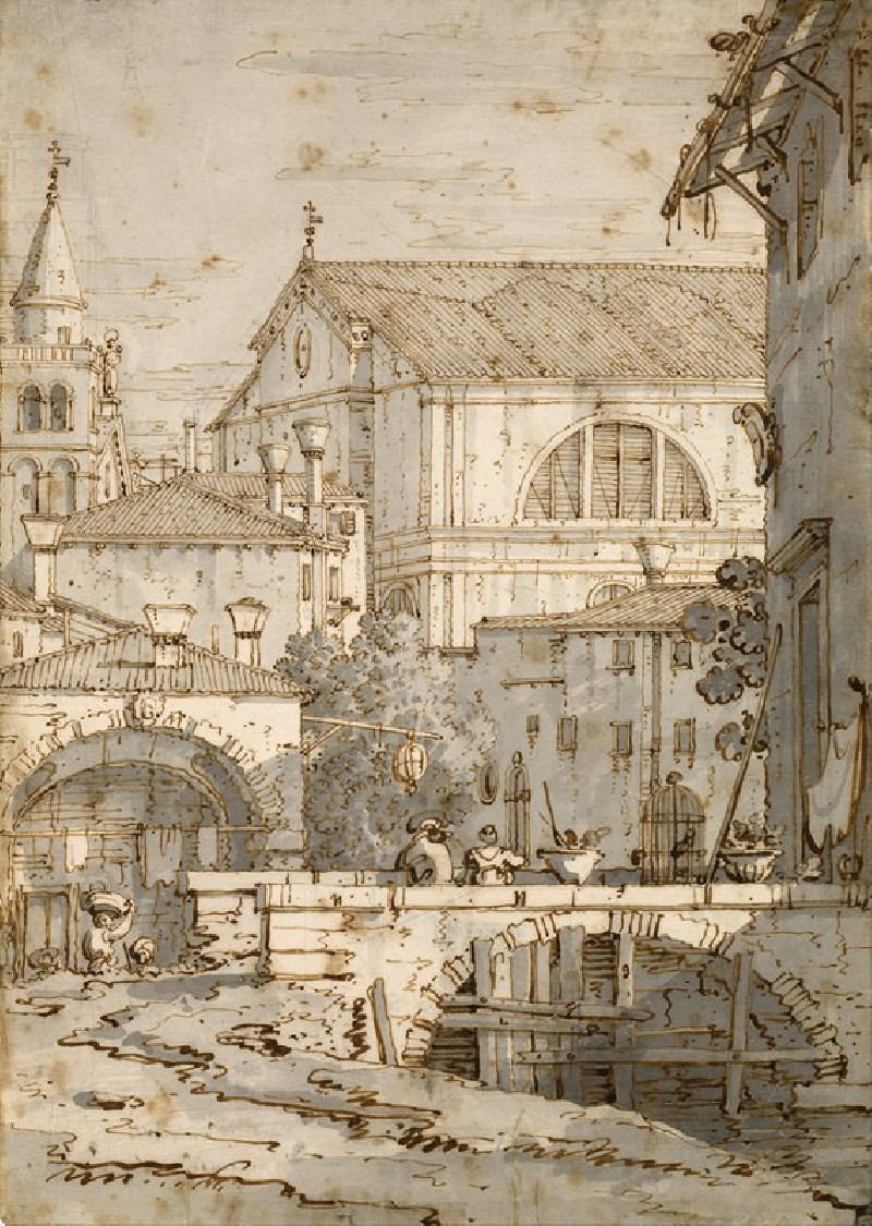 Architectural Capriccio (1700-1768) reproduction of painting by Canaletto. ALL GICLEE PRINTS