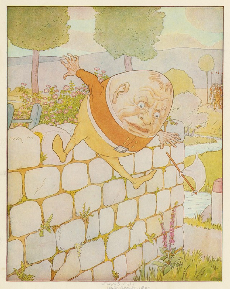 Humpty Dumpty had a great fall reproduction of painting by Leonard Leslie Brooke. ALL GICLEE PRINTS