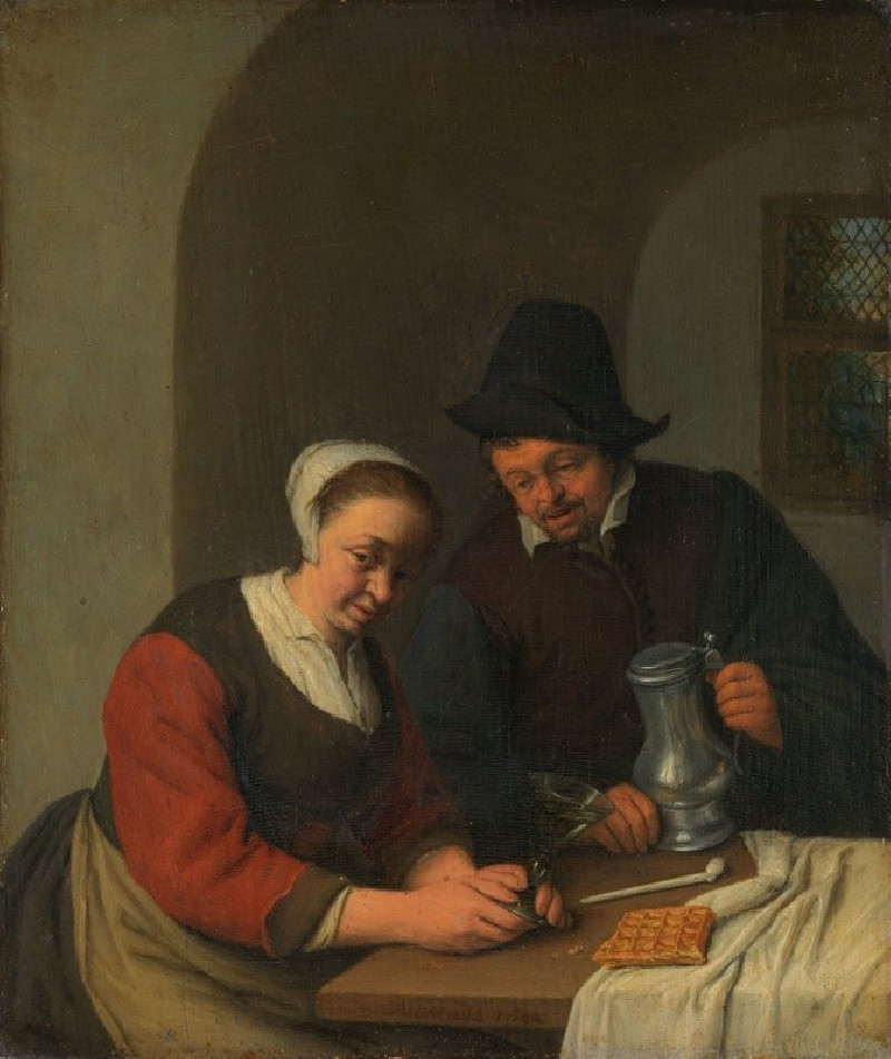 A Confidential Chat (1672) reproduction of painting by Adriaen van Ostade. ALL GICLEE PRINTS