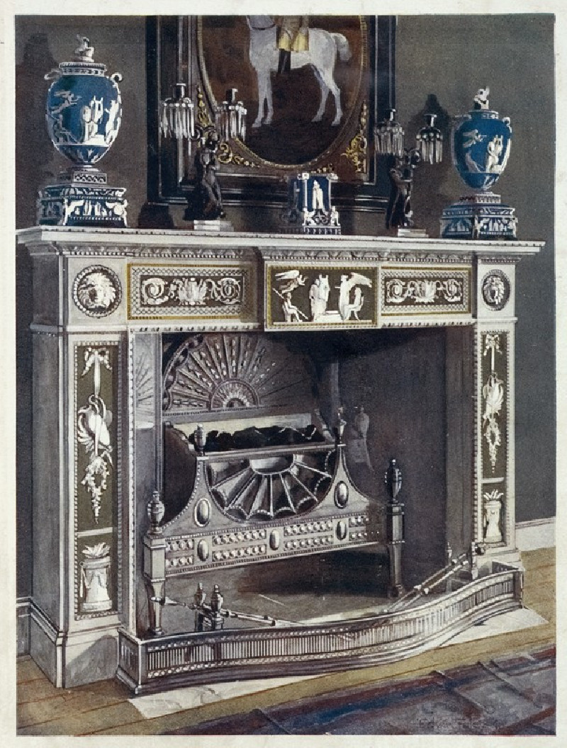 Wedgwood-Flaxman chimneypiece (1910 - 1911) reproduction of painting by Edwin Foley. ALL GICLEE PRINTS