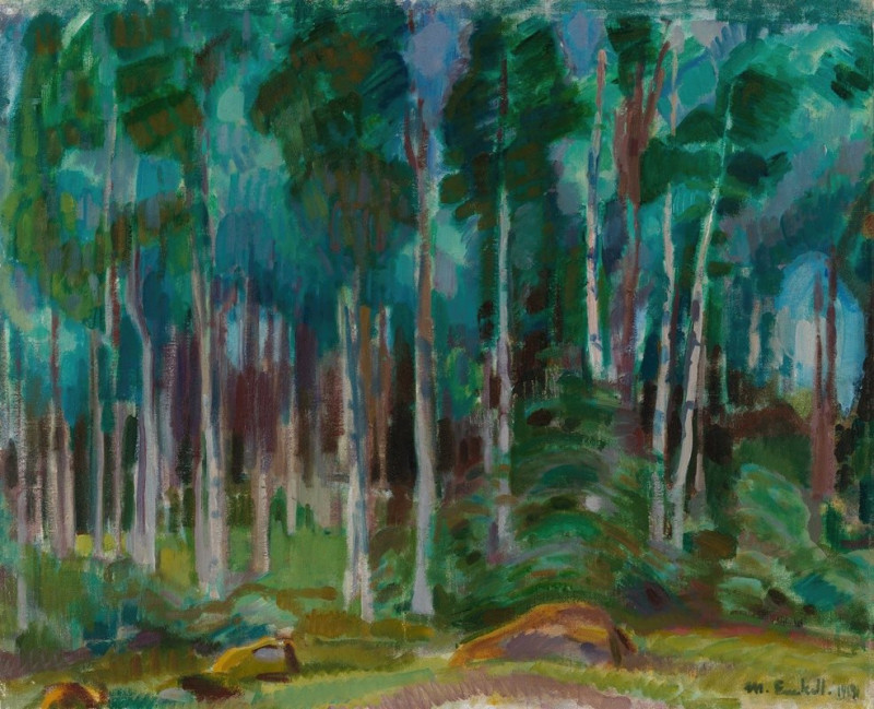 Birches in Vääksy (1919) reproduction of painting by Magnus Enckell. ALL GICLEE PRINTS