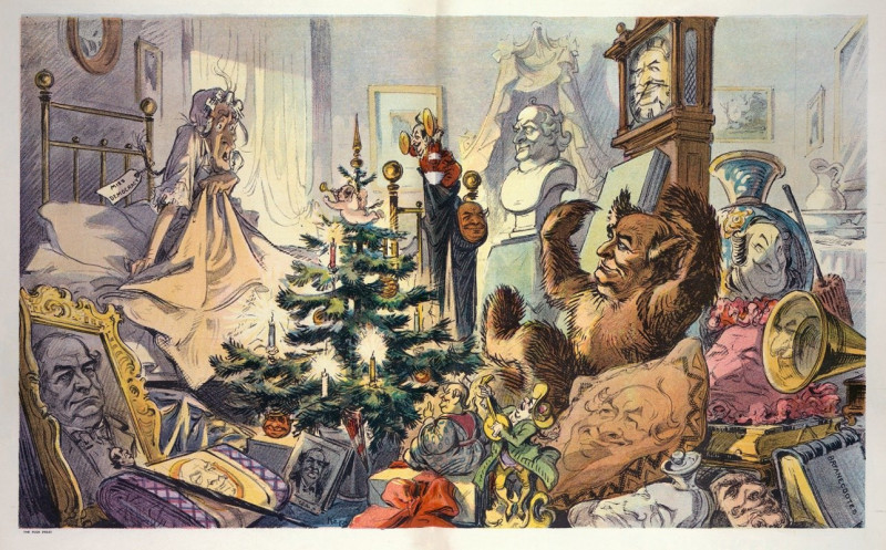 Same old presents (1907) reproduction of painting by Udo Keppler. ALL GICLEE PRINTS