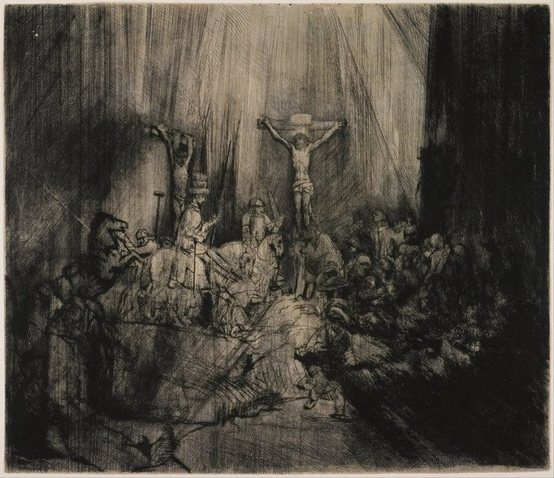 The Three Crosses (1653-1655) reproduction of painting by Rembrandt van Rijn. ALL GICLEE PRINTS