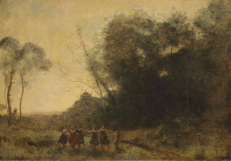 Ronde De Nymphes reproduction of painting by Jean-Baptiste-Camille Corot. ALL GICLEE PRINTS