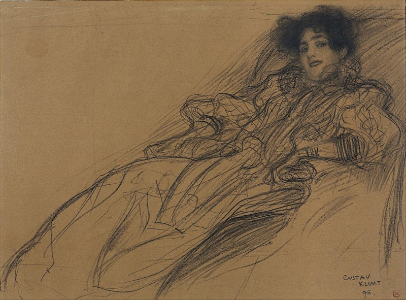 Young Woman in an Armchair (1896) reproduction of painting by Gustav Klimt. ALL GICLEE PRINTS