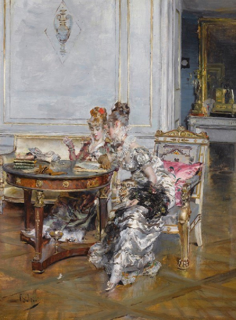 Confidences reproduction of painting by Giovanni Boldini. ALL GICLEE PRINTS