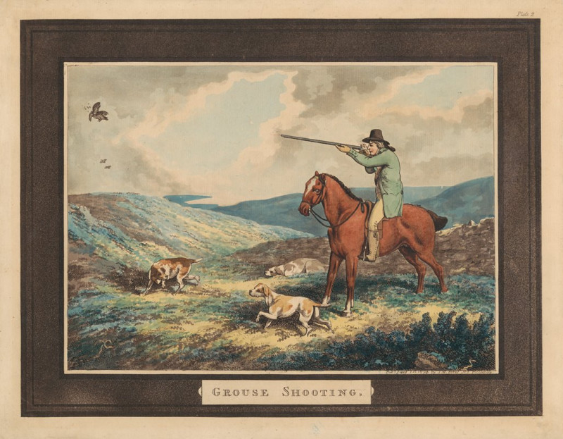 Grouse Shooting (1796) reproduction of painting by Samuel Howitt. ALL GICLEE PRINTS