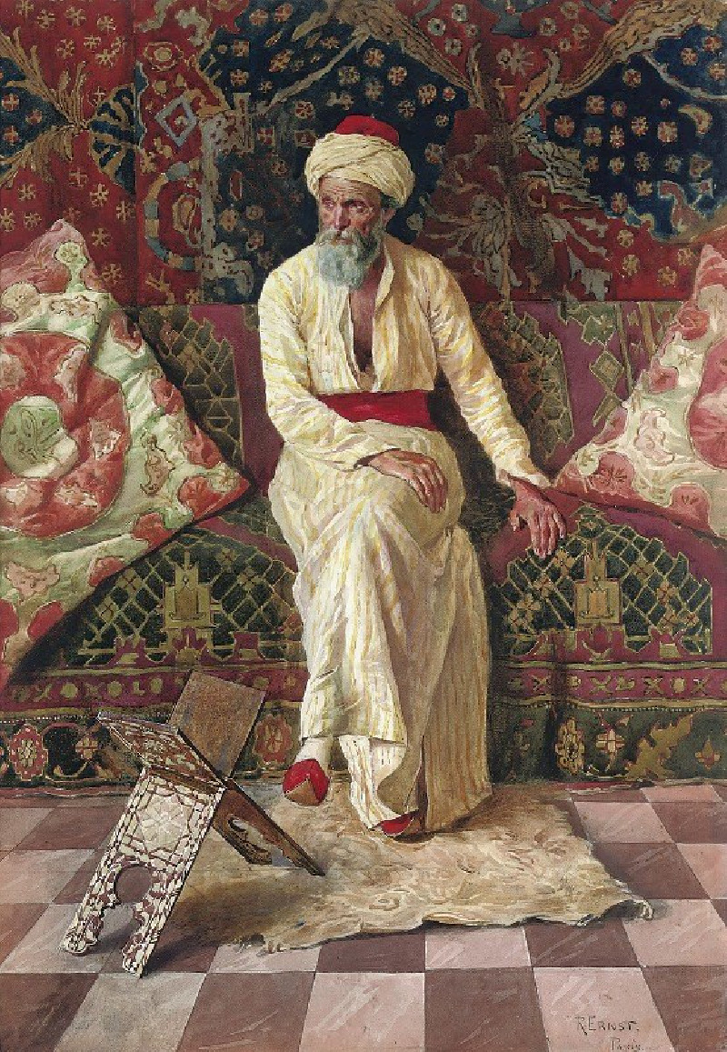 A pensive elder reproduction of painting by Rudolf Ernst. ALL GICLEE PRINTS