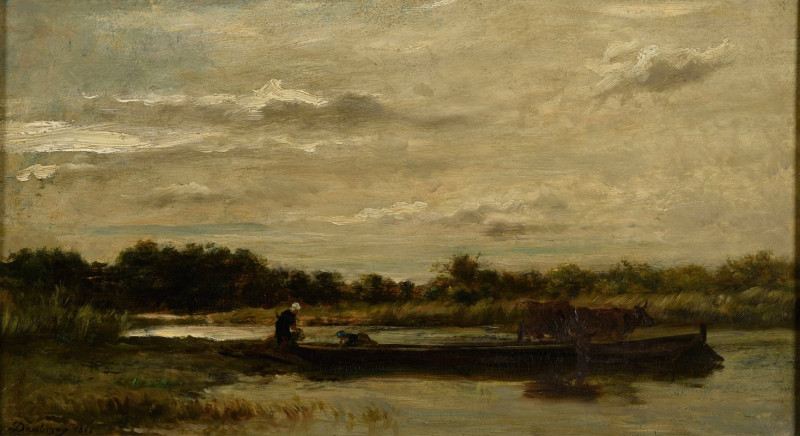 Charles François Daubigny reprodukcija Le bac (1866), VISOS REPRODUKCIJOS , paveikslai, reprodukcijos internetu