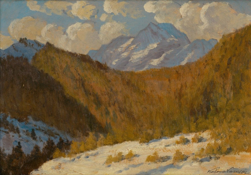 Early Spring in the Tatras (1910–1930) reproduction of painting by Ferdinand Katona. ALL GICLEE PRINTS