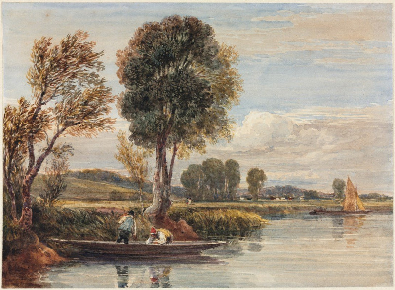 On the Thames (c. 1827-1829) reproduction of painting by David Cox. ALL GICLEE PRINTS