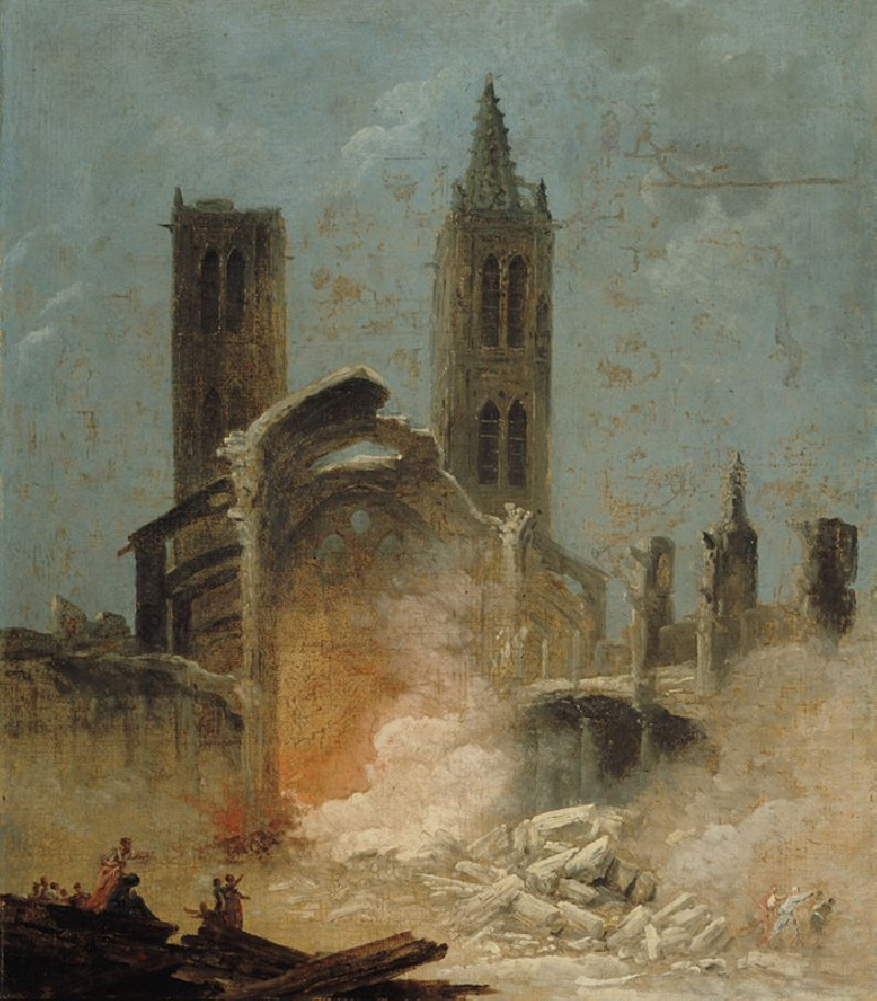 La Démolition de l’église Saint-Jean-en-Grève, en 1800 (1800) reproduction of painting by Hubert Robert. ALL GICLEE PRINTS