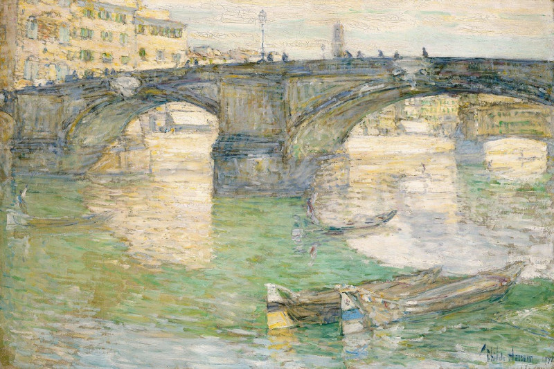 Ponte Santa Trinità (1897) reproduction of painting by Childe Hassam. ALL GICLEE PRINTS