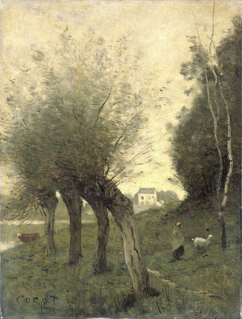 Jean-Baptiste-Camille Corot reprodukcija Landscape with Pollard Willows (1840 - 1875), VISOS REPRODUKCIJOS , paveikslai, repr...