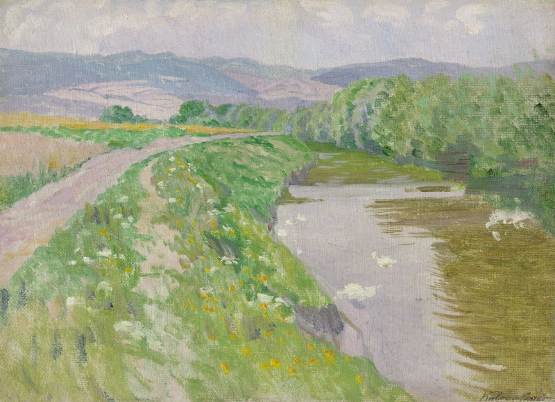 Ferdinand Katona reprodukcija Landscape with a River (1890–1910), VISOS REPRODUKCIJOS , paveikslai, reprodukcijos internetu