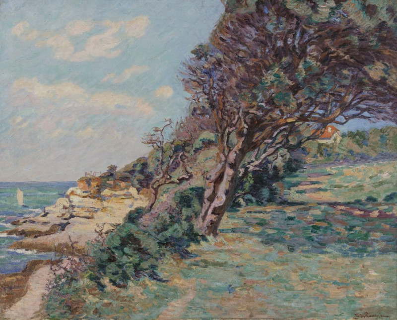 Saint-Palais, la Pointe de la Douane, août 92, 10 heures du matin (1892) reproduction of painting by Armand Guillaumin. ALL G...