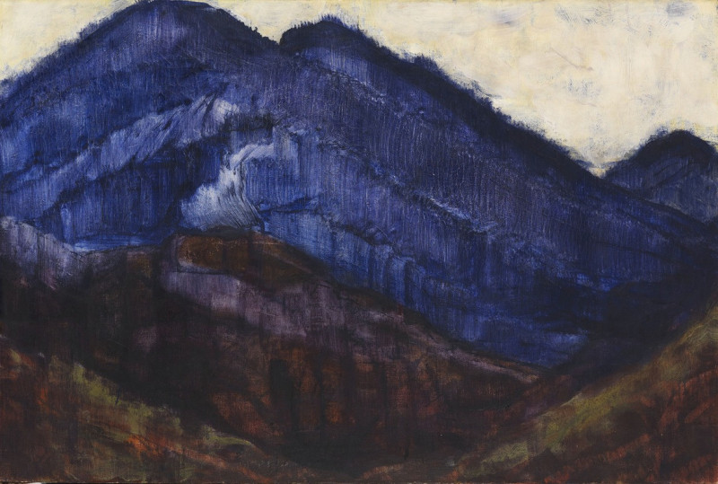 Die blauen Berge (ca 1912) reproduction of painting by Christian Rohlfs. ALL GICLEE PRINTS