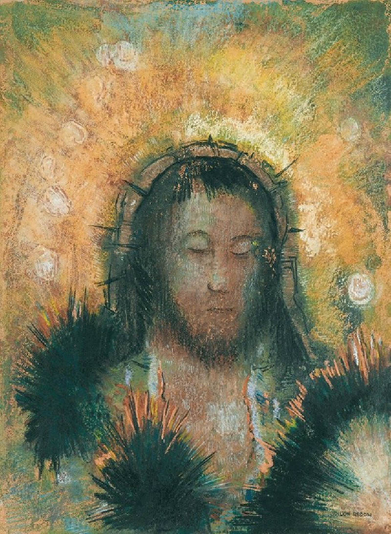 Tête De Christ (1895) reproduction of painting by Odilon Redon. ALL GICLEE PRINTS