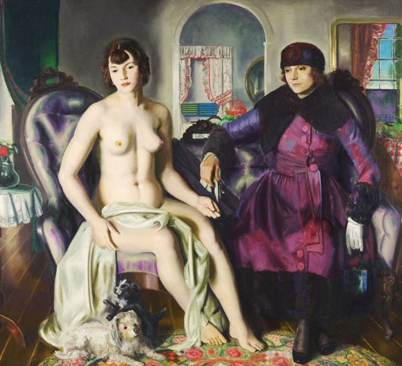 Two Women  (1924) reproduction of painting by George Wesley Bellows. ALL GICLEE PRINTS