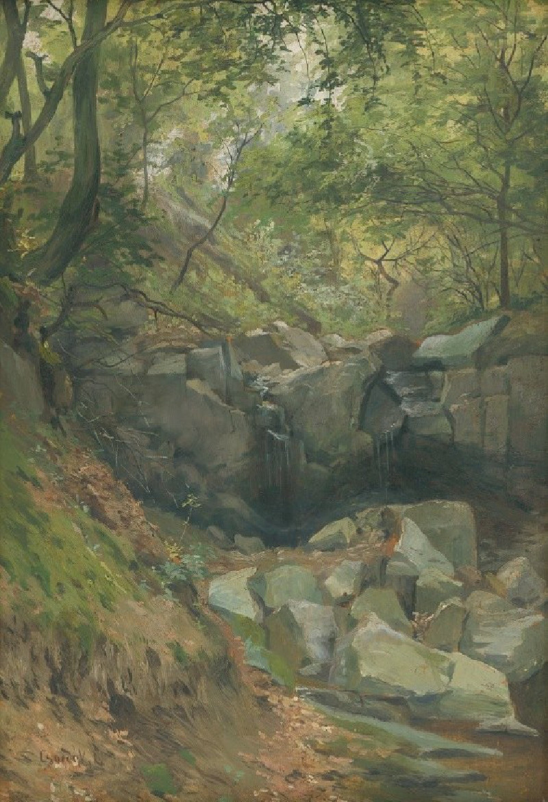 Forest stream (1895–1900) reproduction of painting by Ľudovít Čordák. ALL GICLEE PRINTS