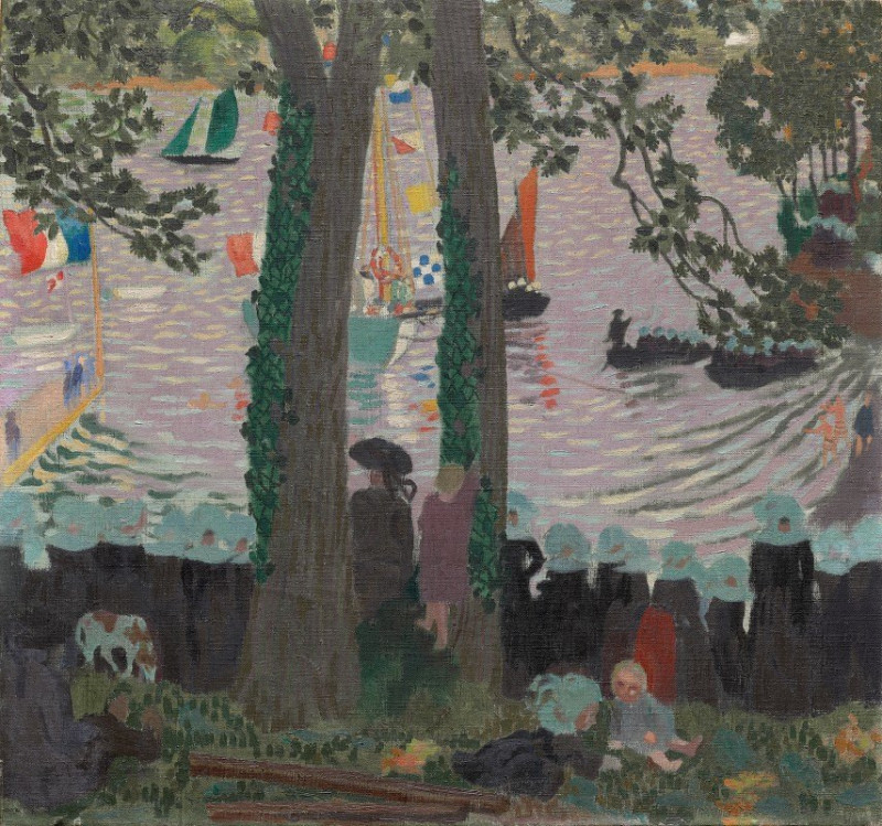 Blessing of a Yacht on the Belon River (1899) reproduction of painting by Maurice Denis. ALL GICLEE PRINTS