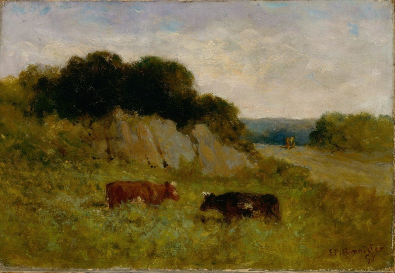 Edward Mitchell Bannister reprodukcija Untitled (landscape with two cows) (1898), VISOS REPRODUKCIJOS , paveikslai, reprodukc...