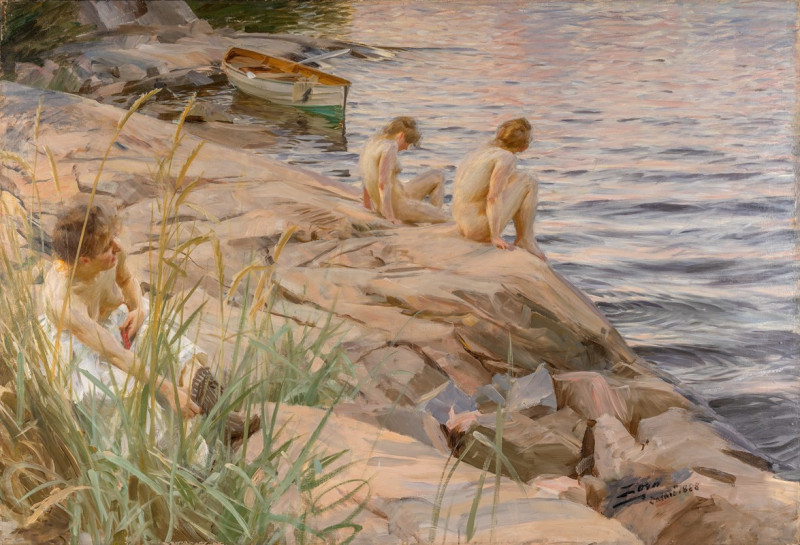 Outdoors (1888) reproduction of painting by Anders Zorn. ALL GICLEE PRINTS