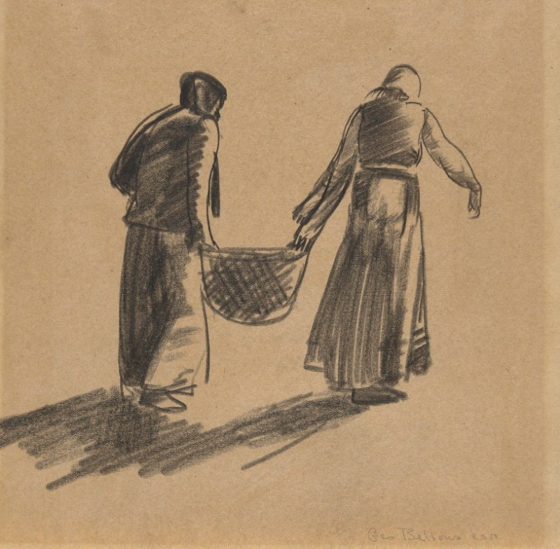 George Wesley Bellows reprodukcija Woman with Basket, and cover sheet with printing instructions, VISOS REPRODUKCIJOS , pavei...