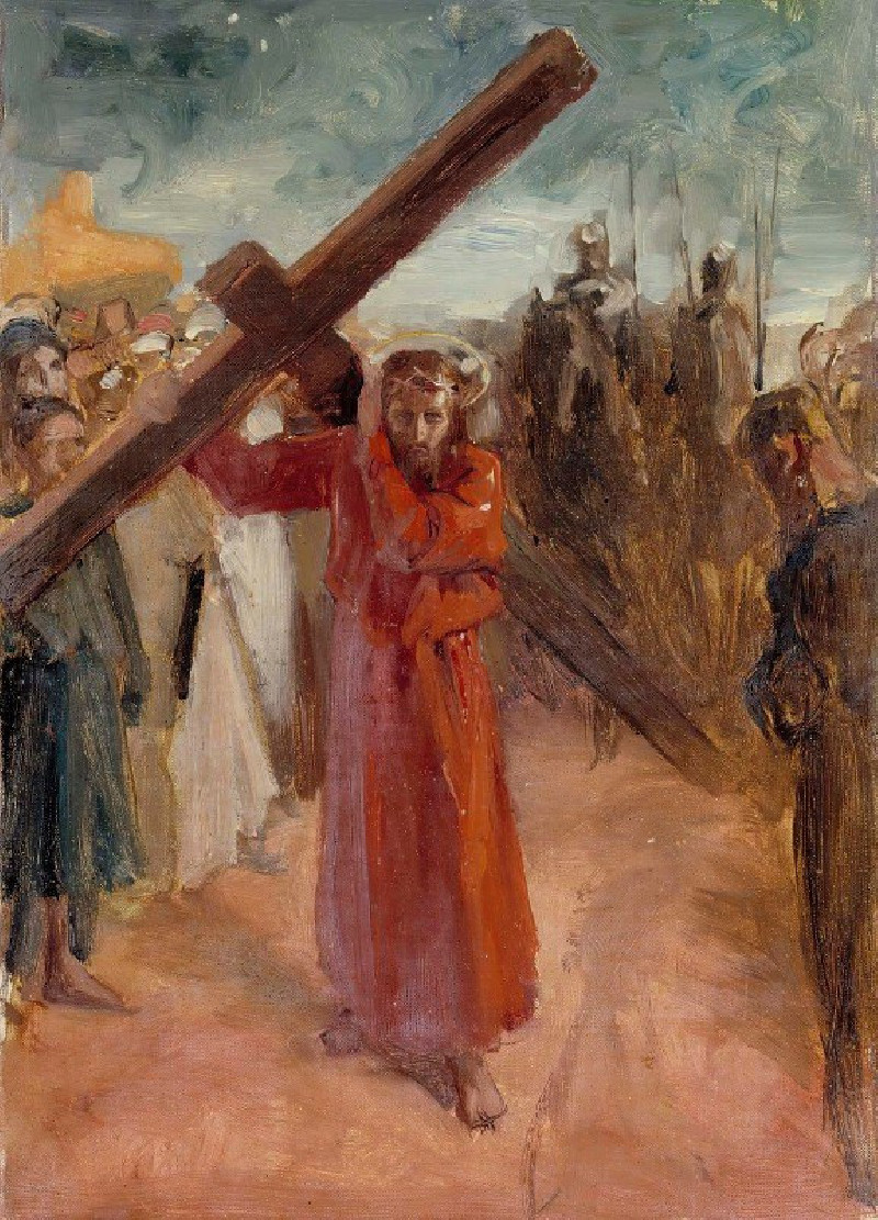 Albert Edelfelt reprodukcija Christ Bears The Cross (1890 - 1895), VISOS REPRODUKCIJOS , paveikslai, reprodukcijos internetu