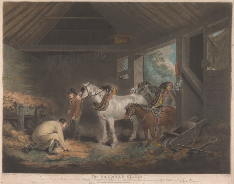 The Farmer’s Stable (1792) reproduction of painting by George Morland. ALL GICLEE PRINTS