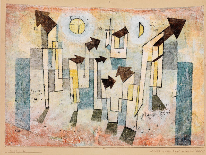 Mural from the Temple of Longing (1922) reproduction of painting by Paul Klee. ALL GICLEE PRINTS