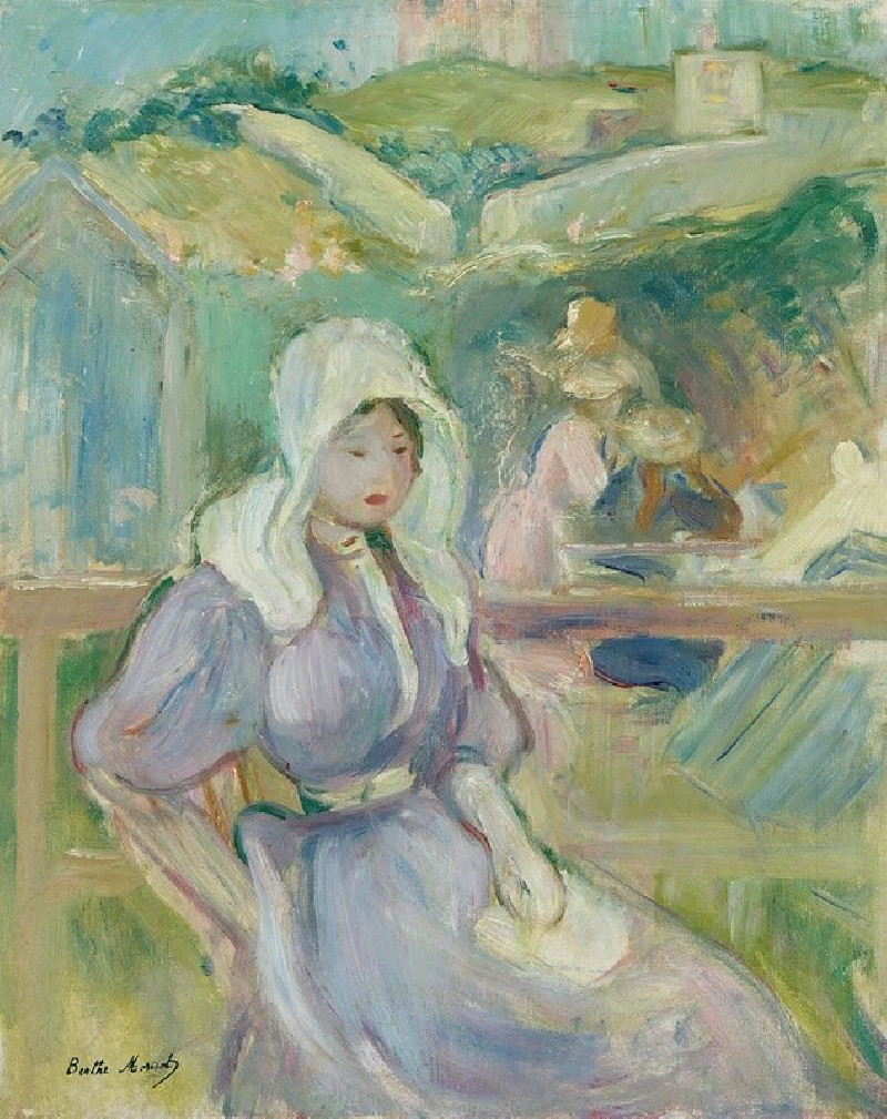 Sur La Plage À Portrieux (1894) reproduction of painting by Berthe Morisot. ALL GICLEE PRINTS