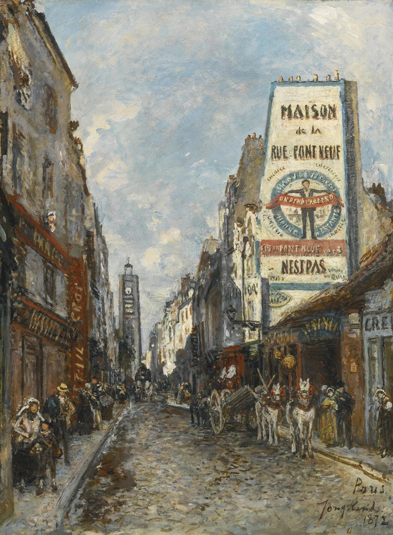 La Rue Saint-Jacques, Paris (1872) reproduction of painting by Johan Barthold Jongkind. ALL GICLEE PRINTS