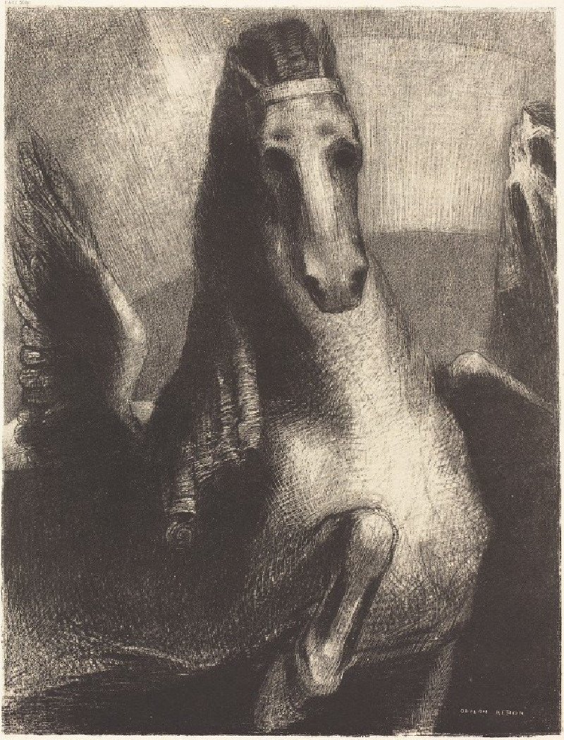 L’Aile (The Wing) (1893) reproduction of painting by Odilon Redon. ALL GICLEE PRINTS