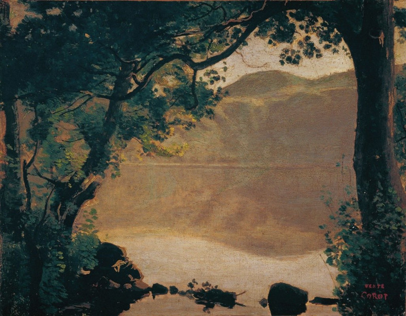 Jean-Baptiste-Camille Corot reprodukcija Der Nemisee (1843), VISOS REPRODUKCIJOS , paveikslai, reprodukcijos internetu