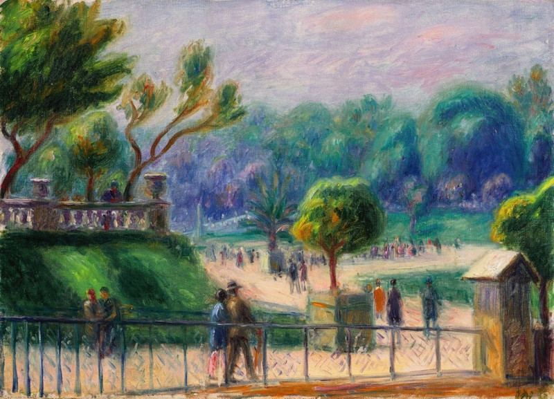 The Balustrade, Luxembourg Gardens (1926) reproduction of painting by William James Glackens. ALL GICLEE PRINTS