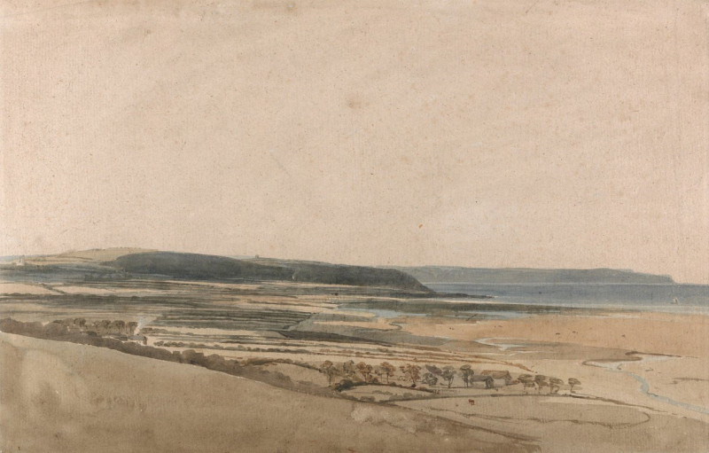 Thomas Girtin reprodukcija Estuary on the River Taw, Devon (ca. 1797), VISOS REPRODUKCIJOS , paveikslai, reprodukcijos internetu