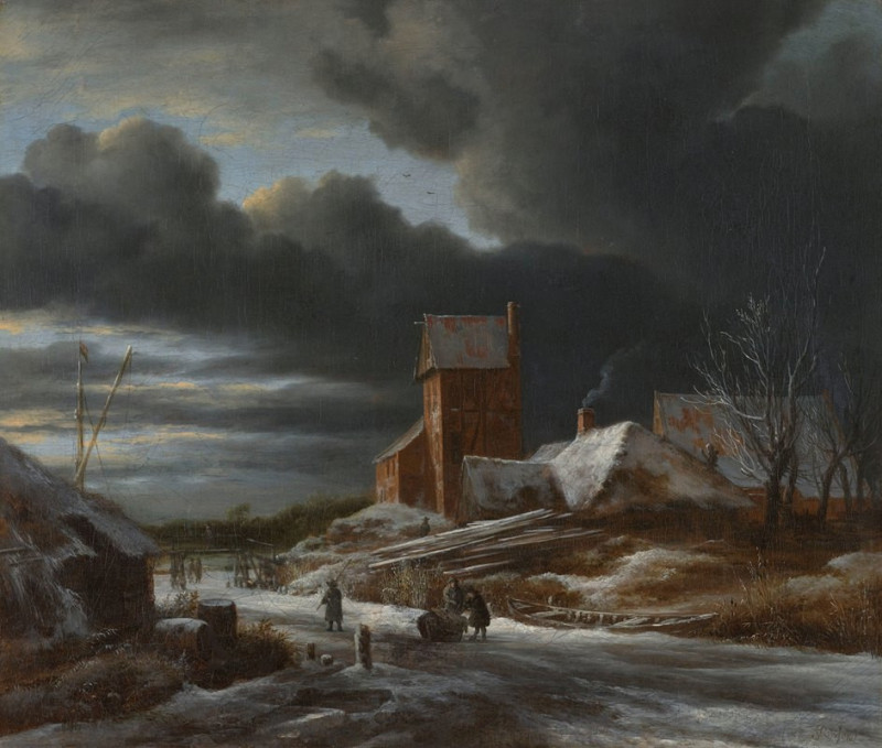 Winter Landscape (c. 1665) reproduction of painting by Jacob van Ruisdael. ALL GICLEE PRINTS