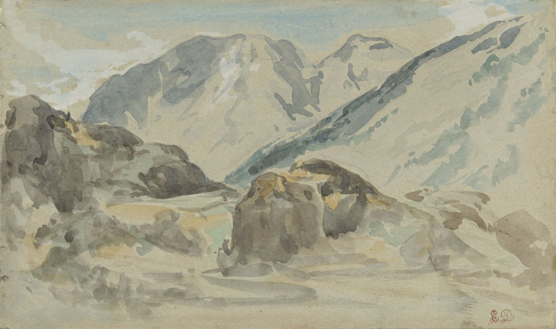 Mountain Landscape (1840 - 1850) reproduction of painting by Eugène Delacroix. ALL GICLEE PRINTS