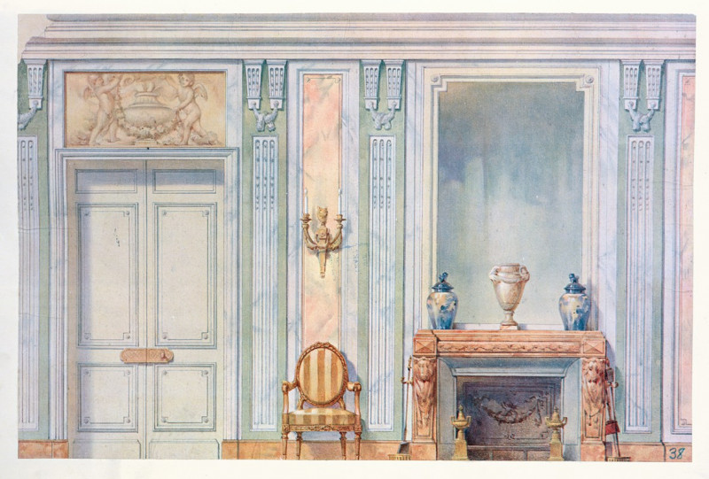 Détail d’une porte et de la cheminée…. (1907) reproduction of painting by Georges Rémon. ALL GICLEE PRINTS