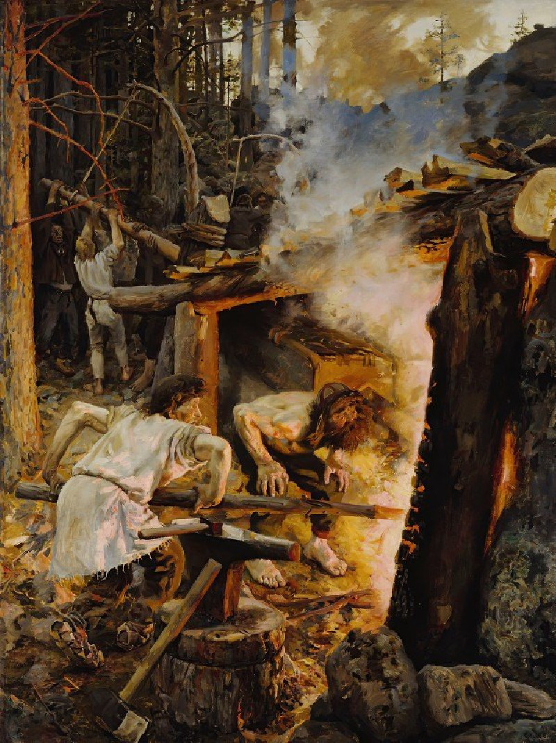 The Forging Of The Sampo (1893) reproduction of painting by Akseli Gallen-Kallela. ALL GICLEE PRINTS