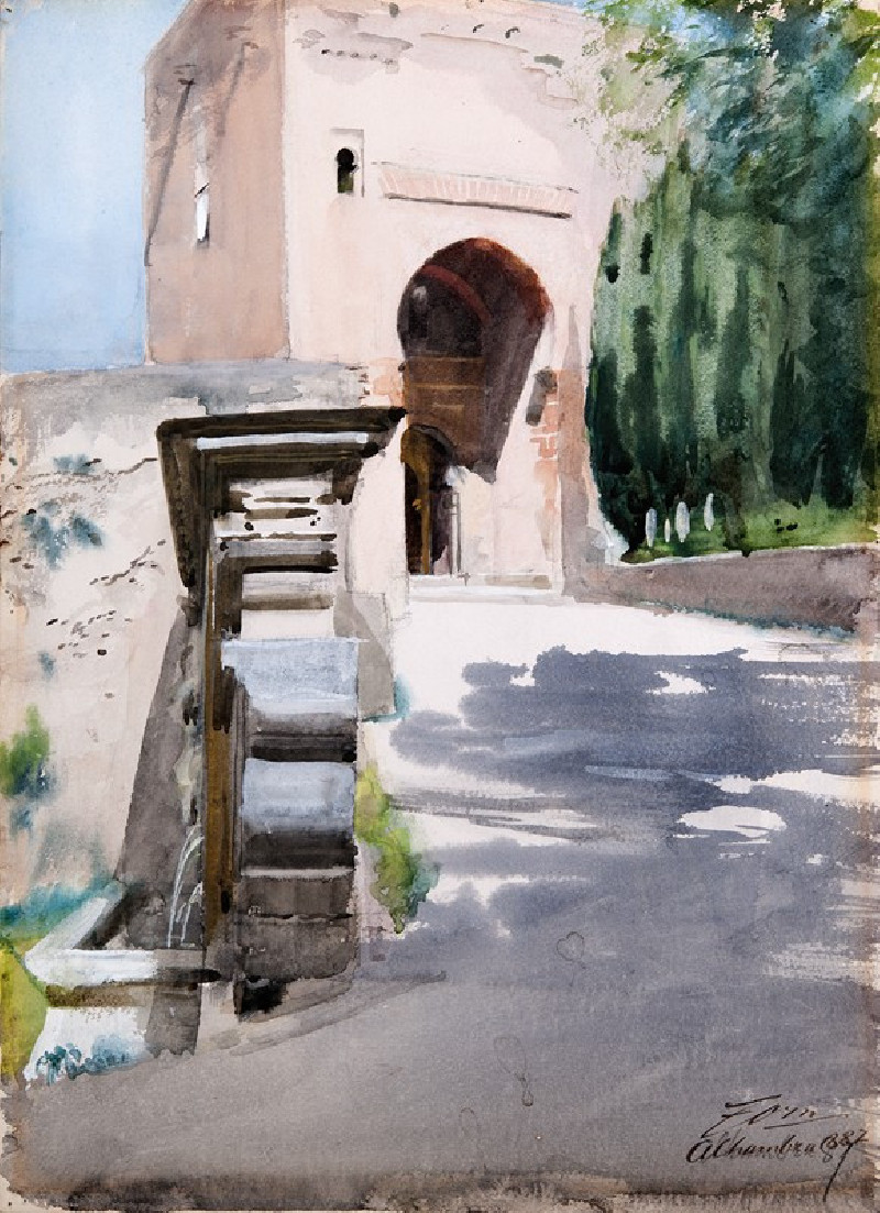 Gateway in Alhambra (1887) reproduction of painting by Anders Zorn. ALL GICLEE PRINTS