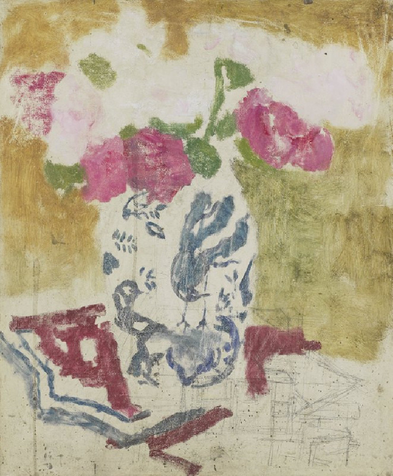 Vase with Pink Flowers (c. 1880 - c. 1923) reproduction of painting by George Hendrik Breitner. ALL GICLEE PRINTS