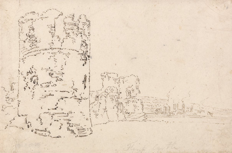 Thomas Girtin reprodukcija Flint Castle (ca. 1798), VISOS REPRODUKCIJOS , paveikslai, reprodukcijos internetu