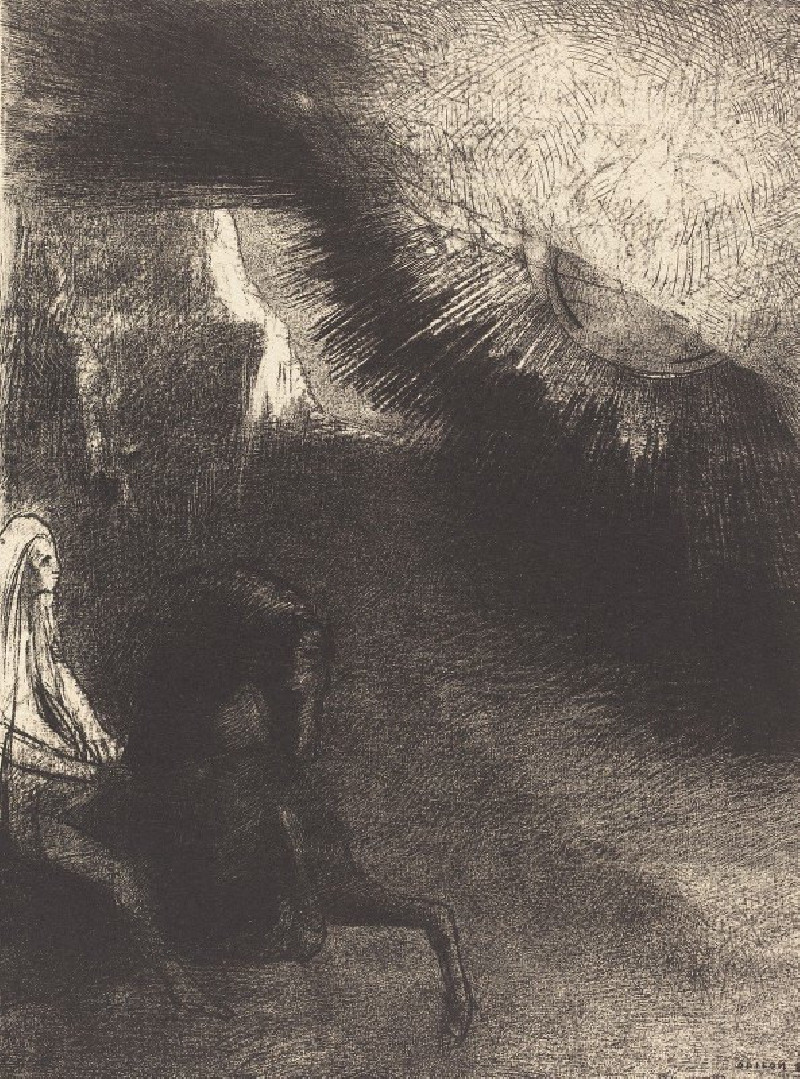 Pélerin du monde sublunaire (Pilgrim of the sublunary world) (1891) reproduction of painting by Odilon Redon. ALL GICLEE PRINTS