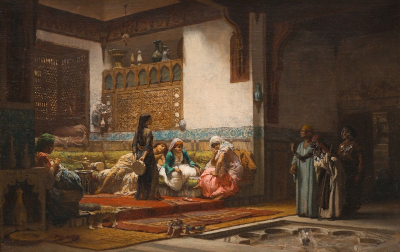 Moorish Interior (between ca. 1875 and 1879) reproduction of painting by Frederick Arthur Bridgman. ALL GICLEE PRINTS