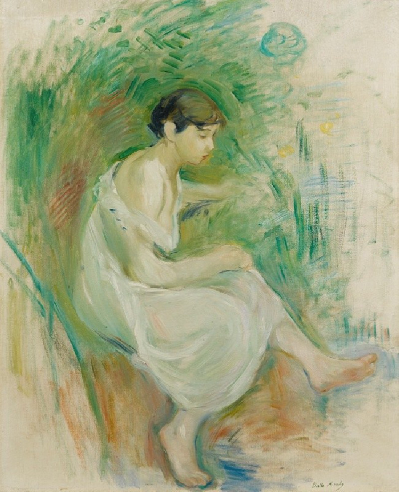 Baigneuse En Chemise (1894) reproduction of painting by Berthe Morisot. ALL GICLEE PRINTS