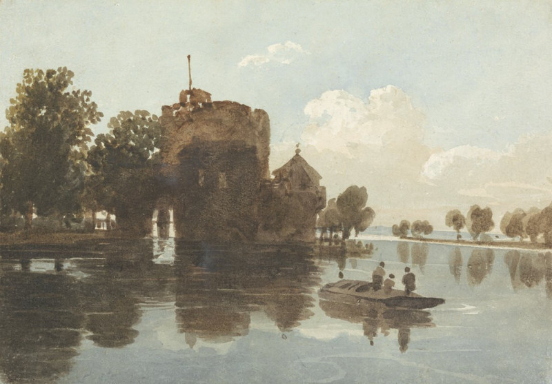 A Castle at the Waterside reproduction of painting by John Varley. ALL GICLEE PRINTS