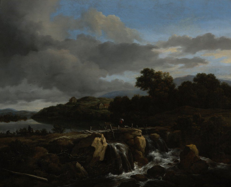 Landscape with Cascade reproduction of painting by Jacob van Ruisdael. ALL GICLEE PRINTS