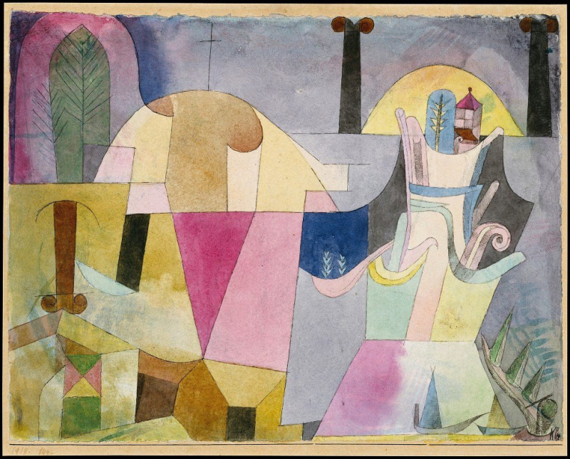 Paul Klee reprodukcija Black Columns in a Landscape (1919), VISOS REPRODUKCIJOS , paveikslai, reprodukcijos internetu